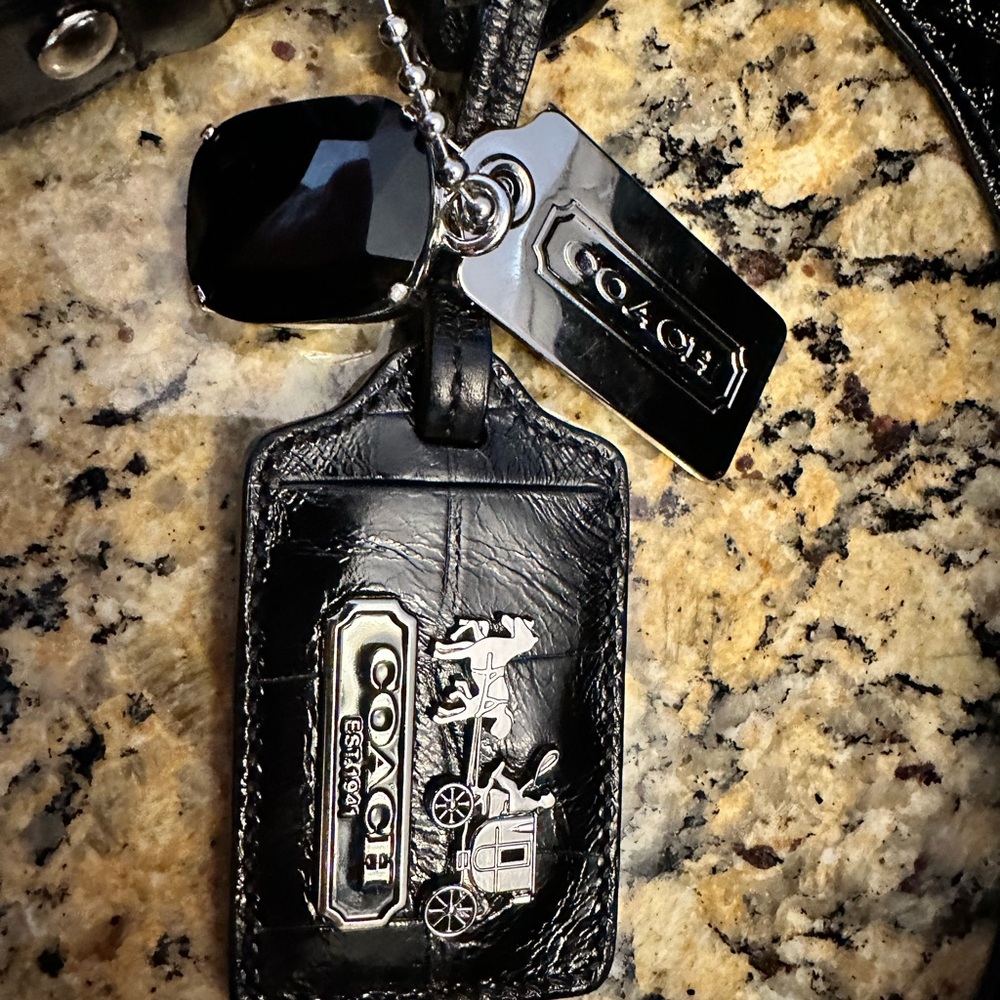 COACH ❤️ MADISON CROC EMBOSSED PATENT LEATHER ~LIMITED EDITION~ Bag & Wallet Set - Picture 12 of 15